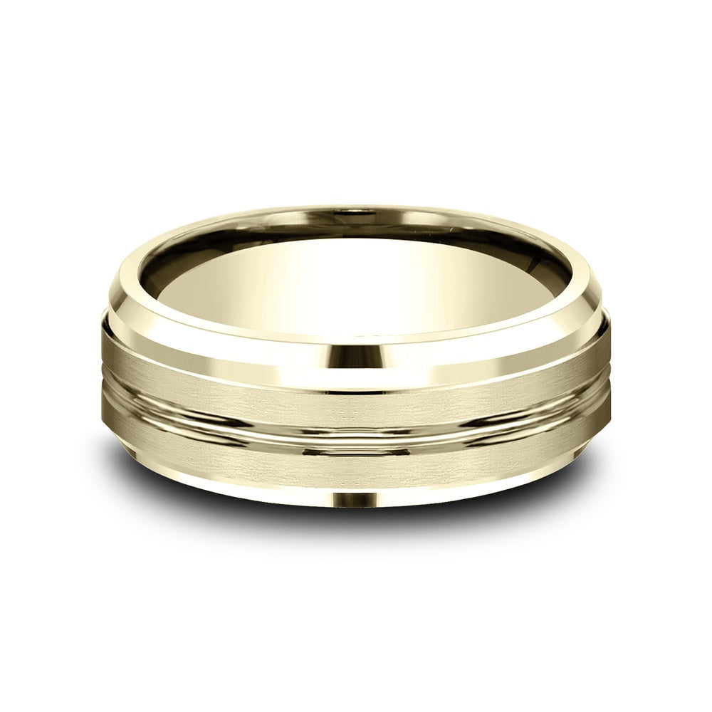 The Kilo Men's Wedding Band in 14K Yellow Gold - 8mm Width by Benchmark