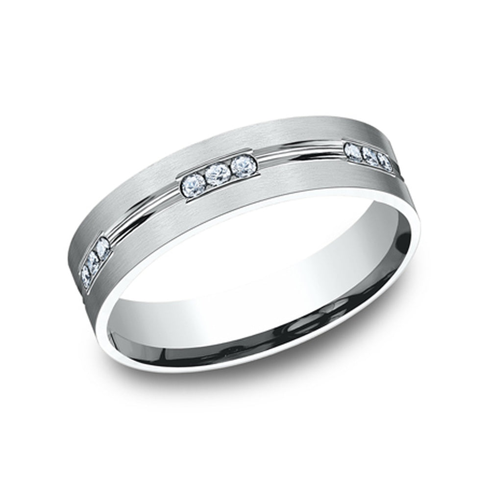 The King Men's Wedding Band in 14K White Gold - 6mm Width by Benchmark