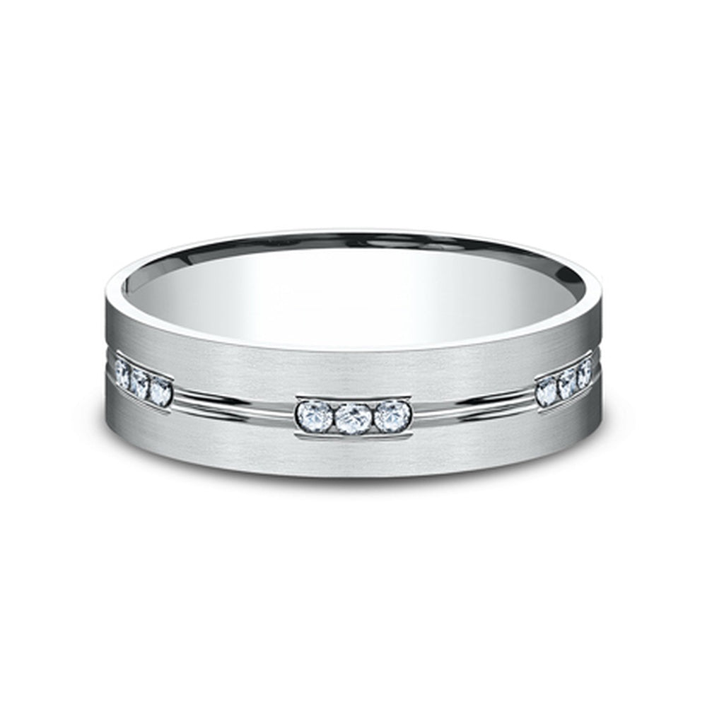 The King Men's Wedding Band in 14K White Gold - 6mm Width by Benchmark