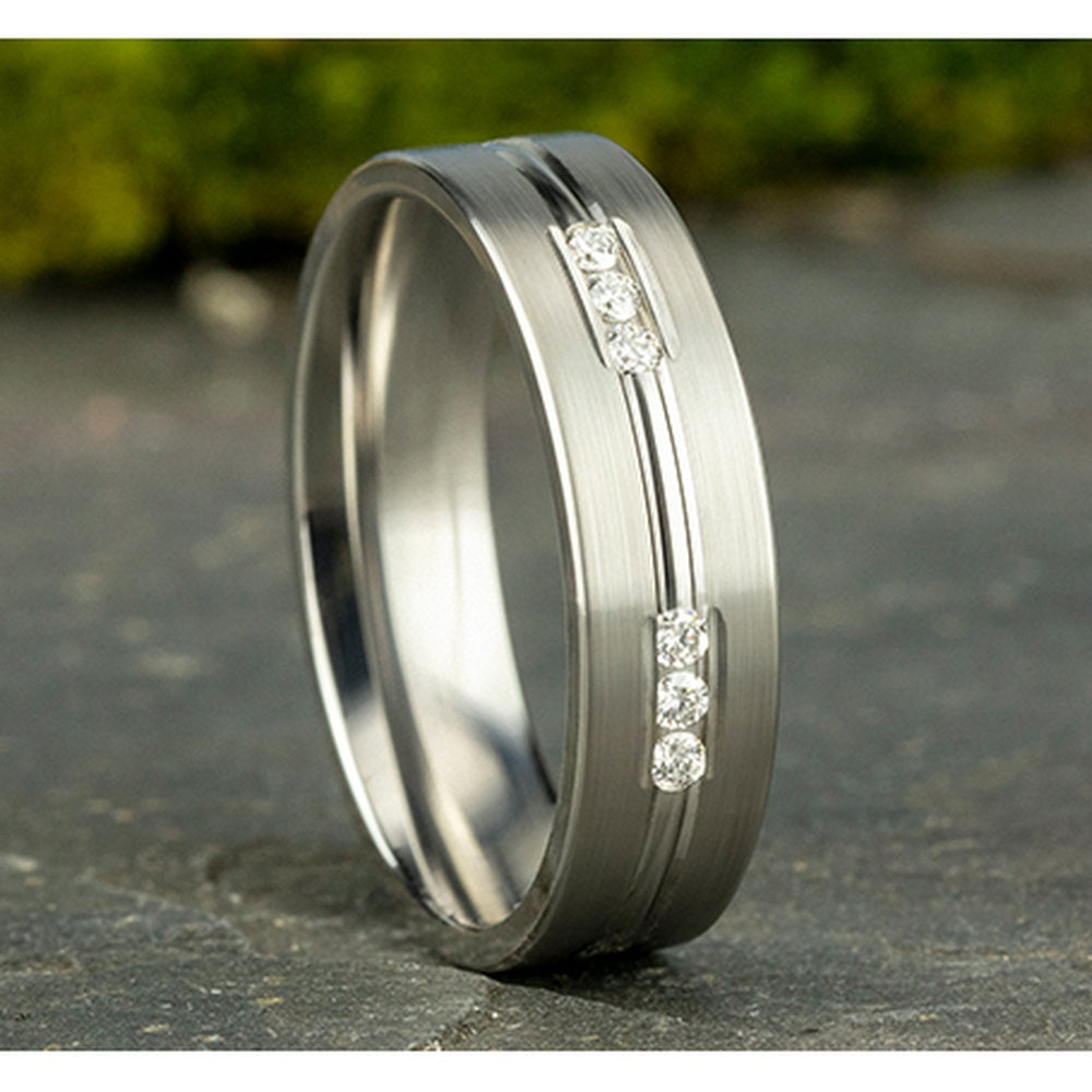 The King Men's Wedding Band in 14K White Gold - 6mm Width by Benchmark