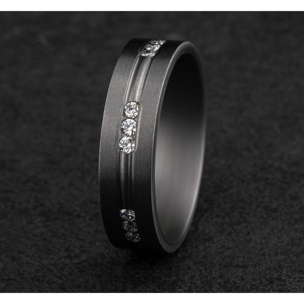 The King Men's Wedding Band in Grey Tantalum - 6mm Width by Tantalum