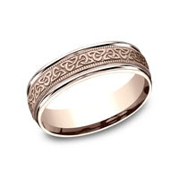 The Kinsale Men's Wedding Band in 14K Rose Gold - 6.5mm by Benchmark