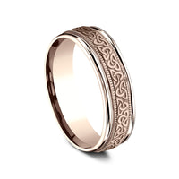The Kinsale Men's Wedding Band in 14K Rose Gold - 6.5mm by Benchmark