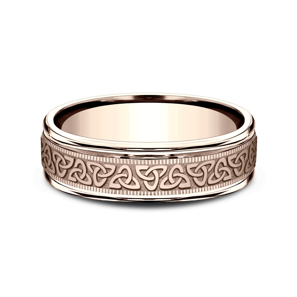 The Kinsale Men's Wedding Band in 14K Rose Gold - 6.5mm by Benchmark