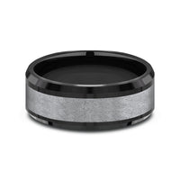 The Knight Men's Wedding Band in Black Titanium and Grey Tantalum - 8mm Width by Tantalum