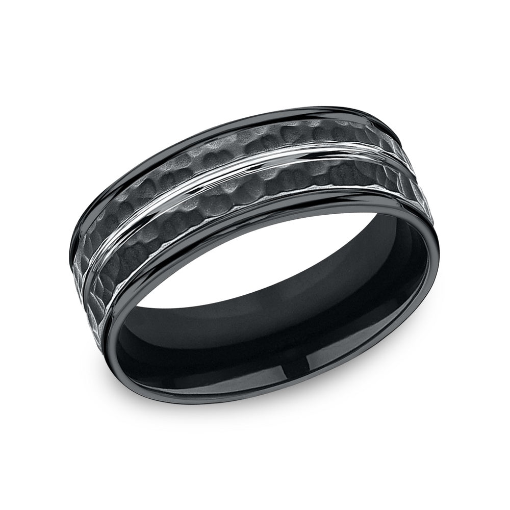 The Lambert Men's Wedding Band in Black Cobalt - 8mm Width by Forge
