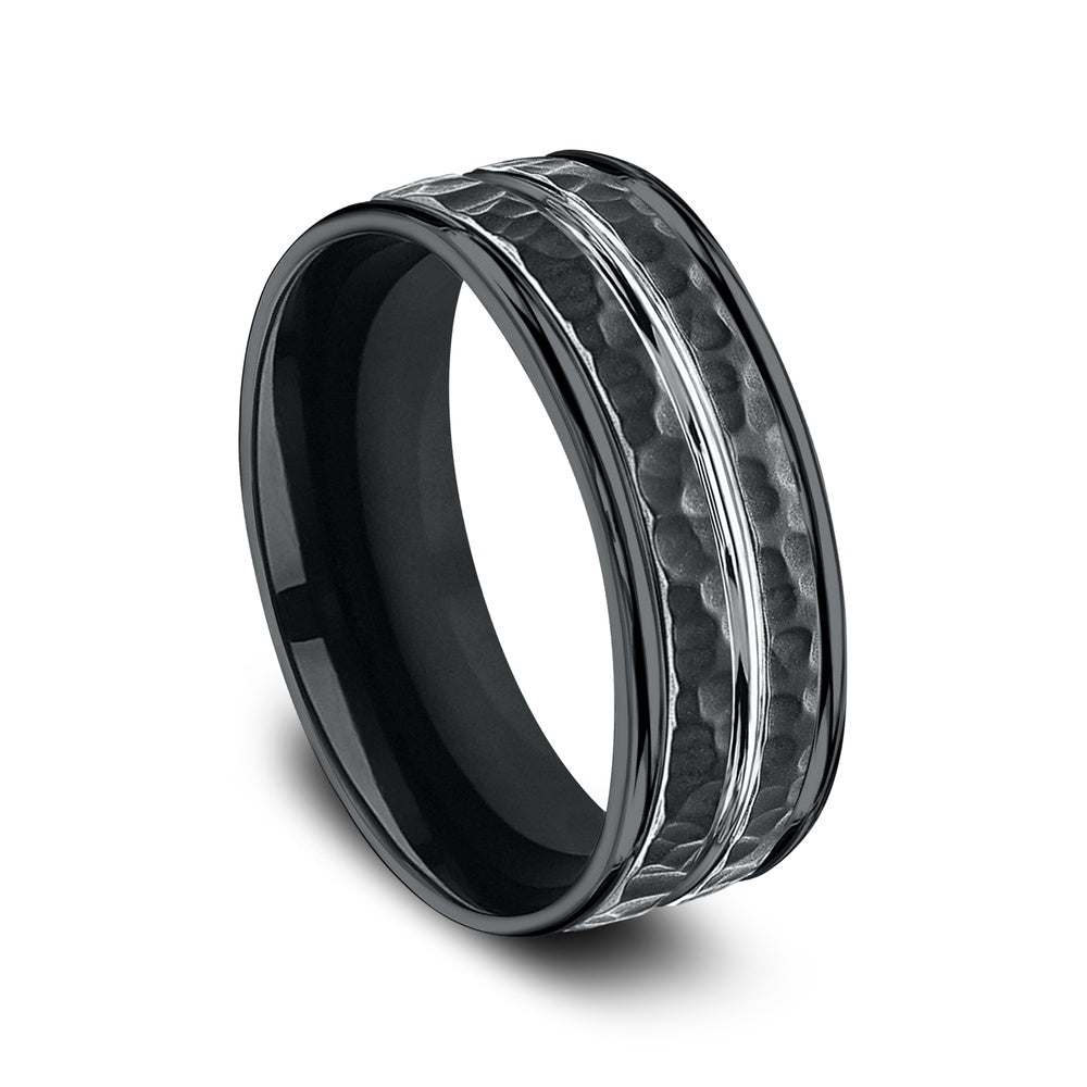 The Lambert Men's Wedding Band in Black Cobalt - 8mm Width by Forge