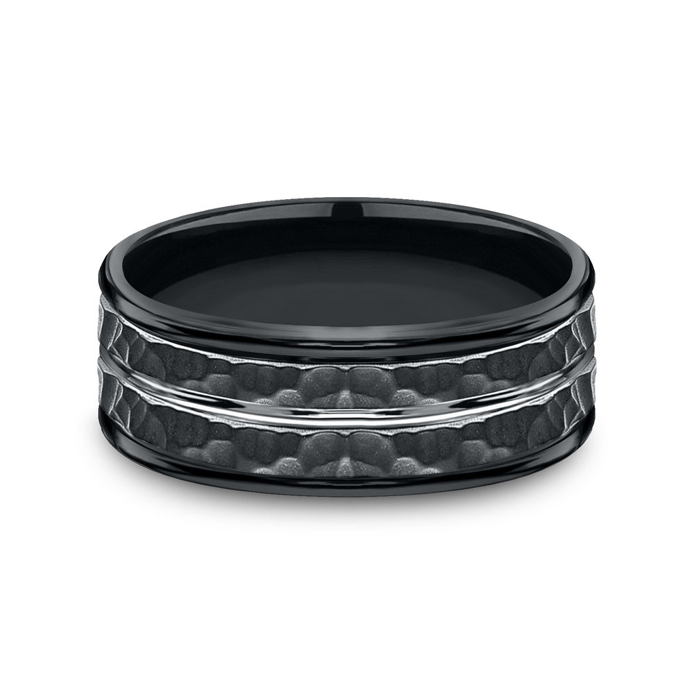 The Lambert Men's Wedding Band in Black Cobalt - 8mm Width by Forge