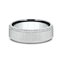 The Lancelot Men's Wedding Band in 14K White Gold - 7mm Width by Benchmark