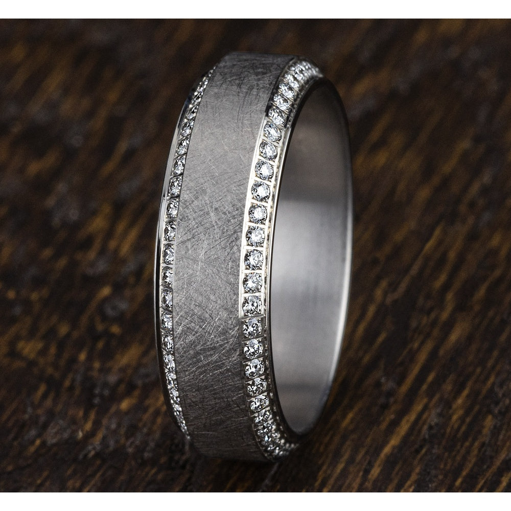 The Lancelot Men's Wedding Band in 14K White Gold - 7mm Width by Benchmark