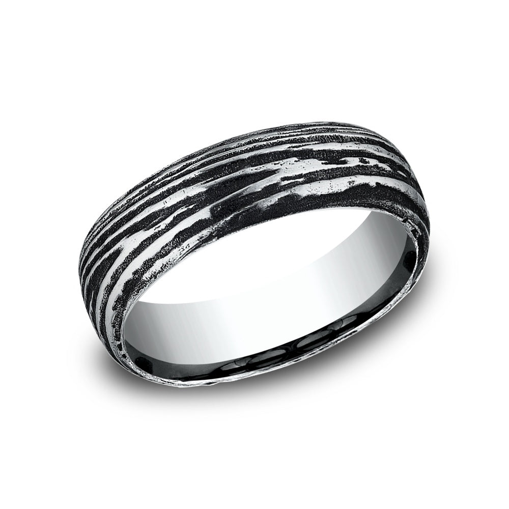 The Larch Men's Wedding Band in Black Cobalt - 7.5mm Width by Forge