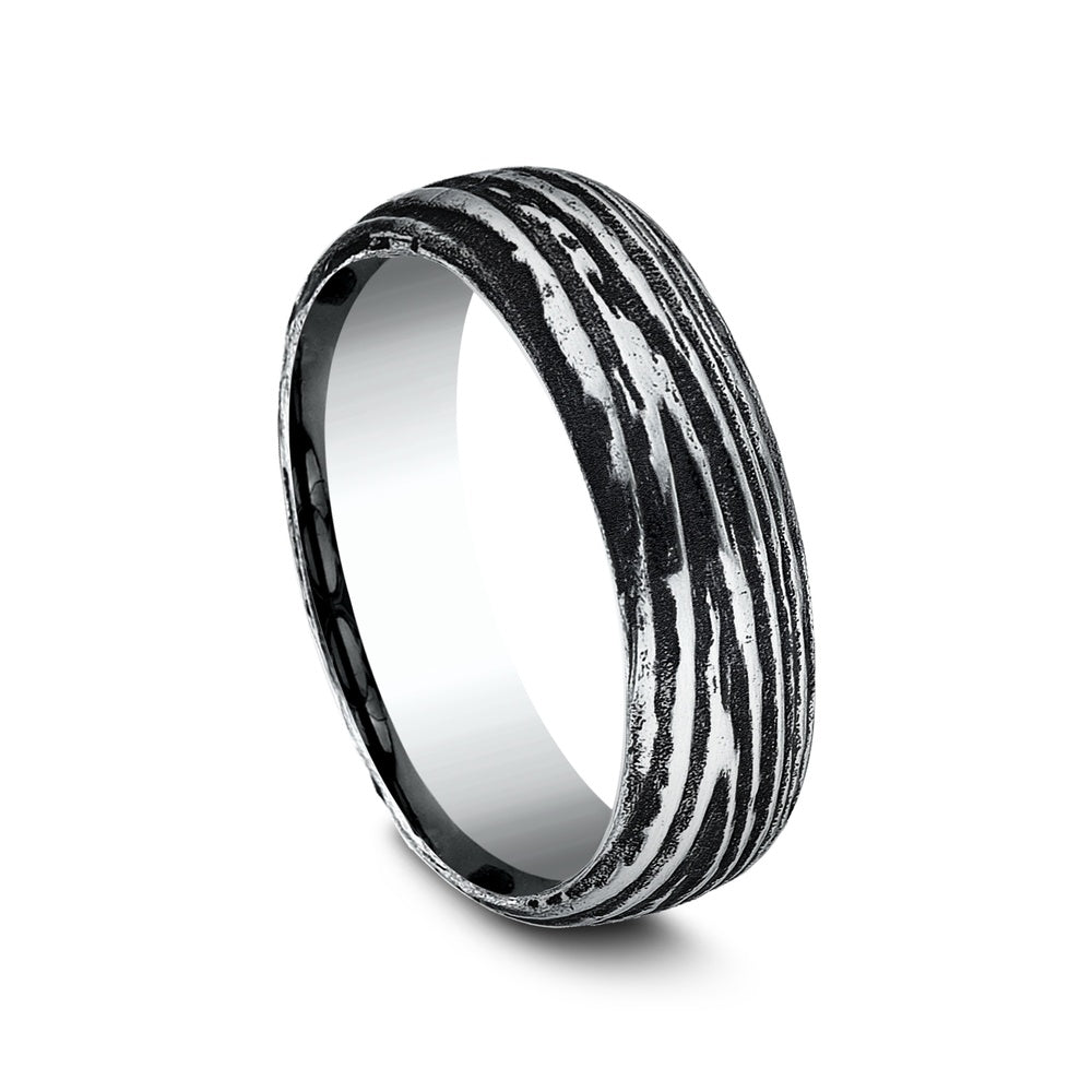 The Larch Men's Wedding Band in Black Cobalt - 7.5mm Width by Forge