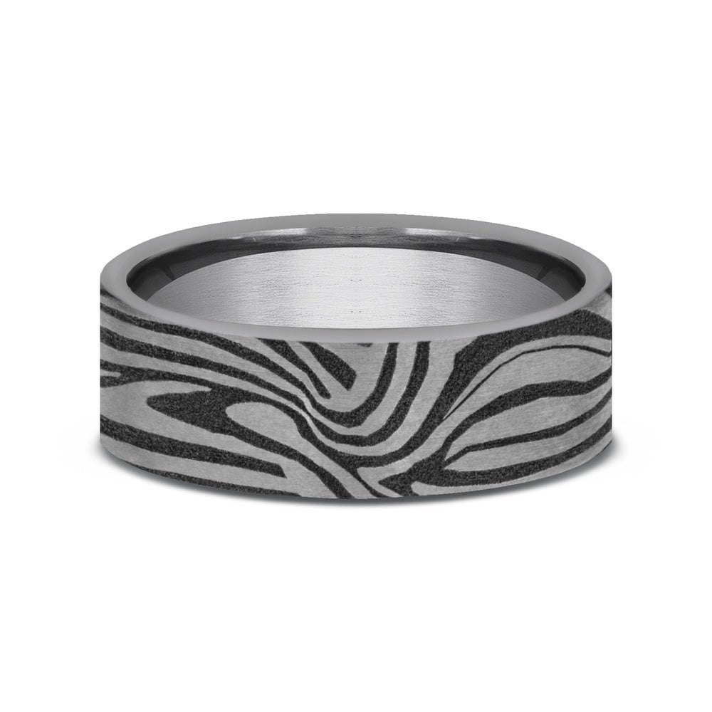 The Lava Lamp Men's Wedding Band in Grey Tantalum - 7mm Width by Tantalum