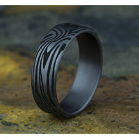 The Lava Lamp Men's Wedding Band in Grey Tantalum - 7mm Width by Tantalum