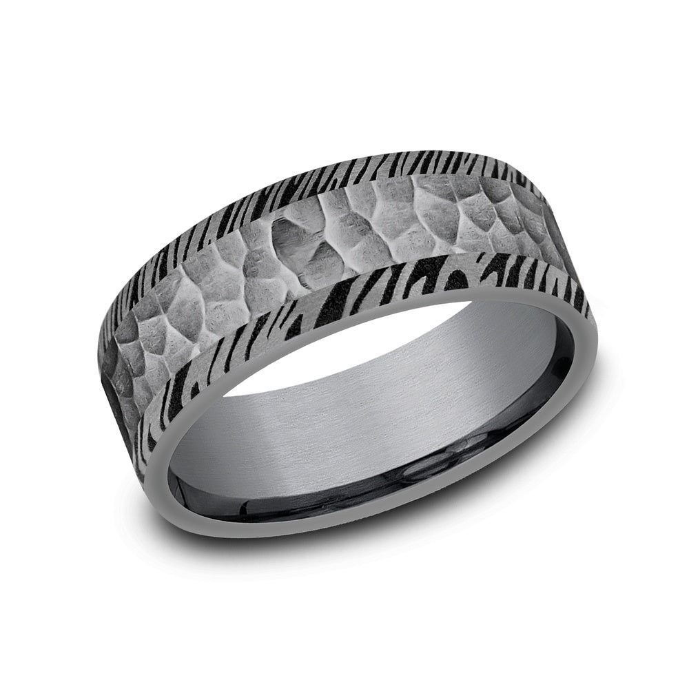 The Ledger Men's Wedding Band in Grey Tantalum - 8mm Width by Brook and Branch