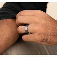 The Ledger Men's Wedding Band in Grey Tantalum - 8mm Width by Brook and Branch