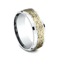 The Legend Men's Wedding Band in 14K White and Yellow Gold - 8mm Width by Benchmark