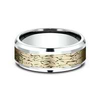 The Legend Men's Wedding Band in 14K White and Yellow Gold - 8mm Width by Benchmark