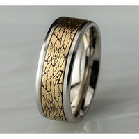 The Legend Men's Wedding Band in 14K White and Yellow Gold - 8mm Width by Benchmark