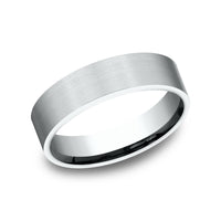 The Lieutenant Men's Wedding Band in 14K White Gold - 6mm Width by Benchmark