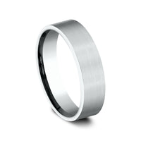 The Lieutenant Men's Wedding Band in 14K White Gold - 6mm Width by Benchmark