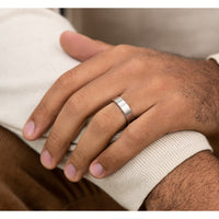 The Lieutenant Men's Wedding Band in 14K White Gold - 6mm Width by Benchmark
