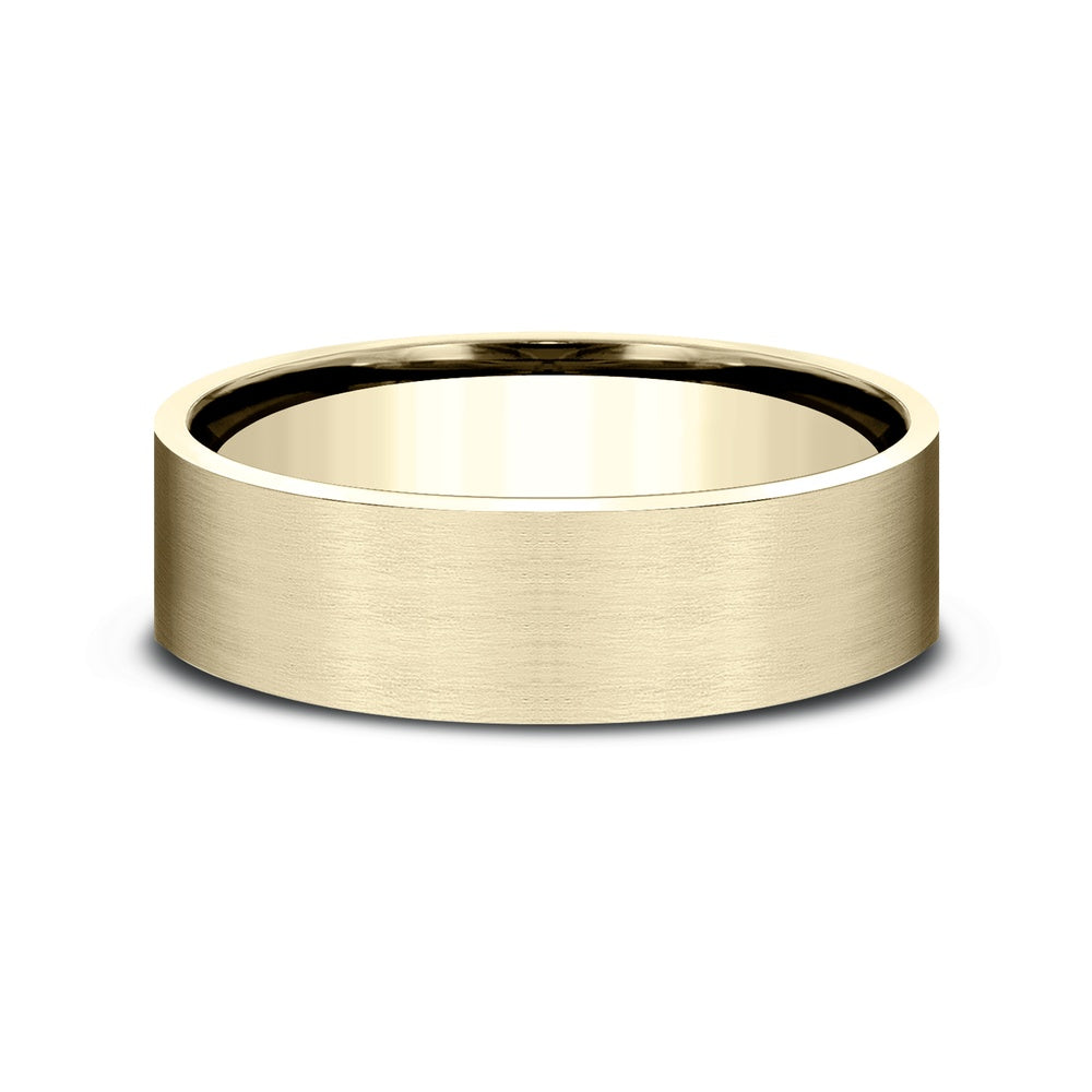 The Lieutenant Men's Wedding Band in 14K Yellow Gold - 7mm Width by Benchmark