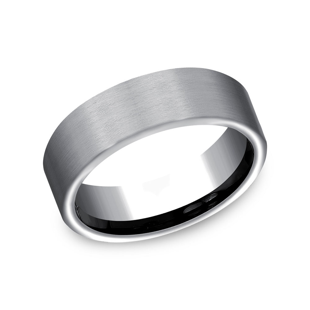 The Lieutenant Men's Wedding Band in Grey Tantalum - 7mm Width by Tantalum