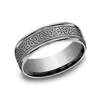The Limerick Men's Wedding Band in Grey Tantalum - 7mm Width by Tantalum