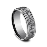 The Limerick Men's Wedding Band in Grey Tantalum - 7mm Width by Tantalum