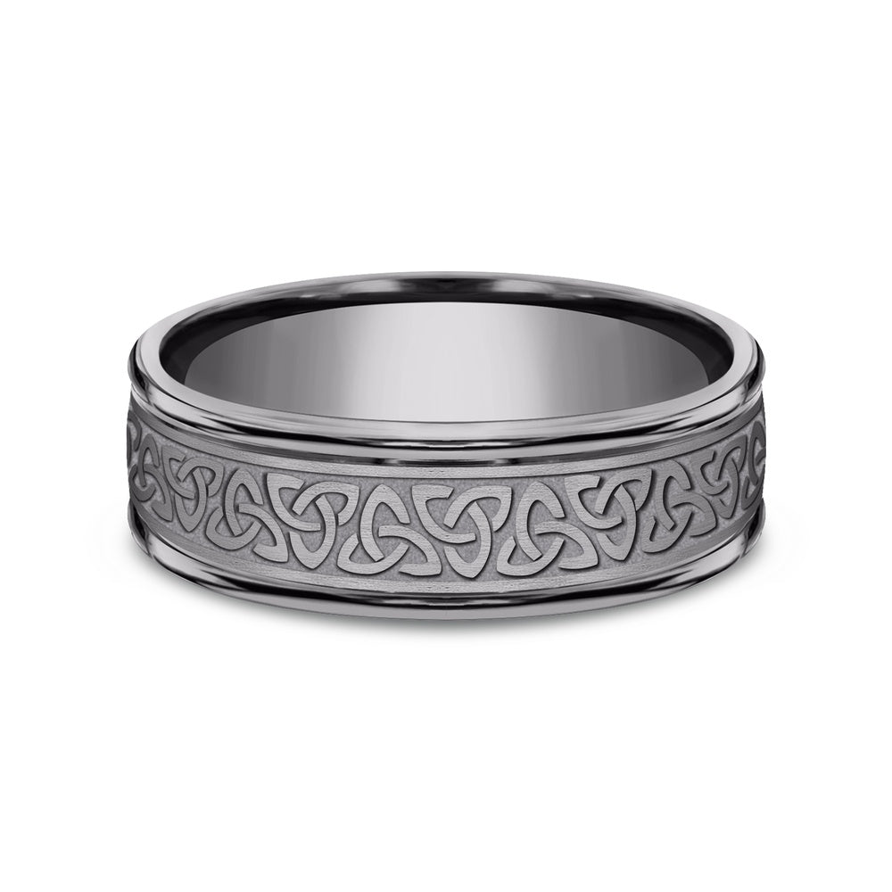 The Limerick Men's Wedding Band in Grey Tantalum - 7mm Width by Tantalum