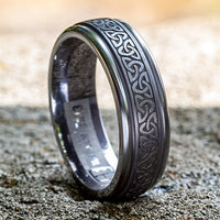 The Limerick Men's Wedding Band in Grey Tantalum - 7mm Width by Tantalum