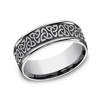 The Limerick Men's Wedding Band in Tungsten - 8mm Width by Forge
