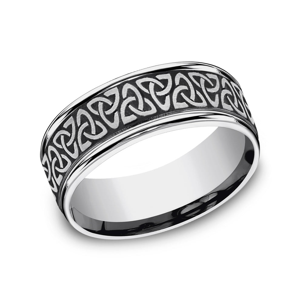 The Limerick Men's Wedding Band in Tungsten - 8mm Width by Forge
