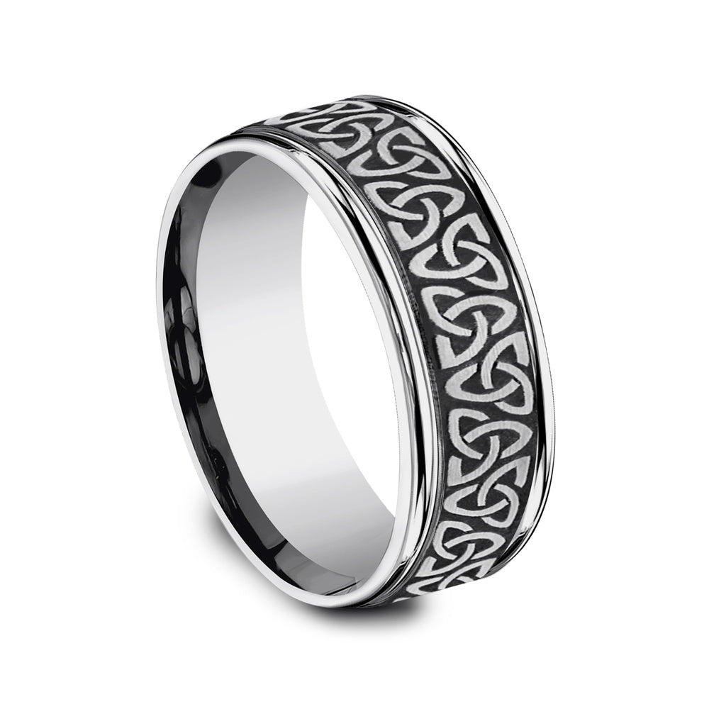 The Limerick Men's Wedding Band in Tungsten - 8mm Width by Forge