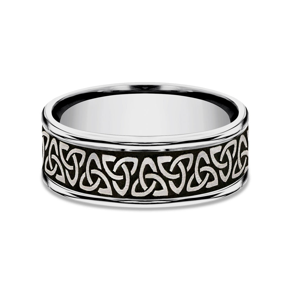The Limerick Men's Wedding Band in Tungsten - 8mm Width by Forge