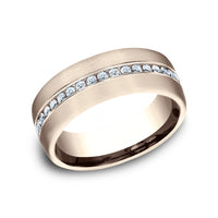 The Lincoln Men's Wedding Band in 14K Rose Gold - 7.5mm Width by Benchmark