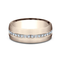 The Lincoln Men's Wedding Band in 14K Rose Gold - 7.5mm Width by Benchmark