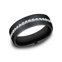 The Lincoln Men's Wedding Band in Black Titanium - 6.5mm Width by Forge