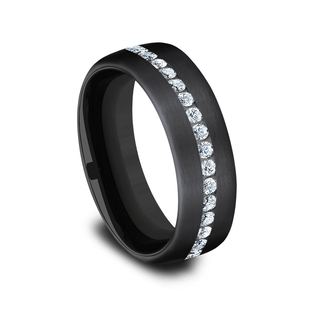 The Lincoln Men's Wedding Band in Black Titanium - 6.5mm Width by Forge