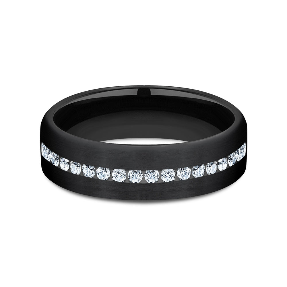 The Lincoln Men's Wedding Band in Black Titanium - 6.5mm Width by Forge