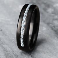 The Lincoln Men's Wedding Band in Black Titanium - 6.5mm Width by Forge