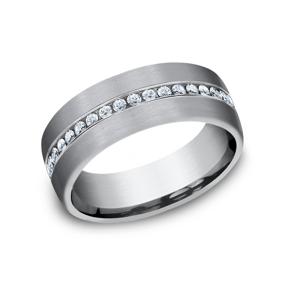 The Lincoln Men's Wedding Band in Grey Tantalum - 7.5mm Width by Tantalum