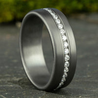 The Lincoln Men's Wedding Band in Grey Tantalum - 7.5mm Width by Tantalum