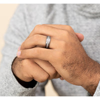 The Lincoln Men's Wedding Band in Grey Tantalum - 7.5mm Width by Tantalum