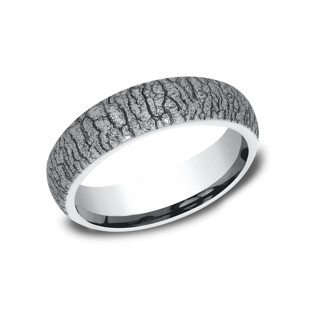 The Linden Men's Wedding Band in White Cobalt - 6mm Width by Forge