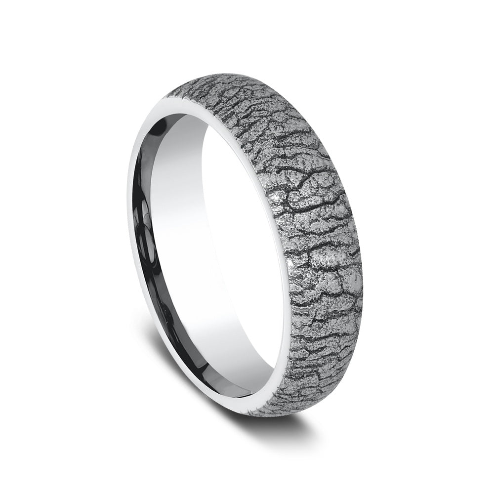 The Linden Men's Wedding Band in White Cobalt - 6mm Width by Forge