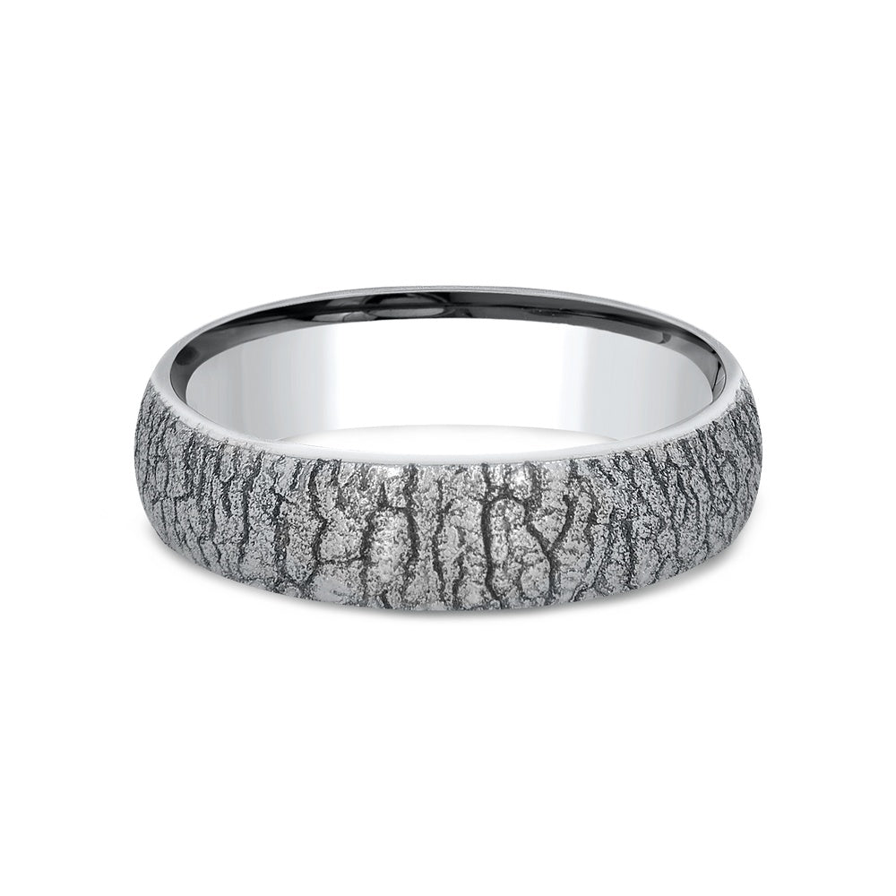 The Linden Men's Wedding Band in White Cobalt - 6mm Width by Forge