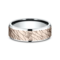 The Loch Men's Wedding Band in 14K White and Rose Gold - 7mm by Benchmark