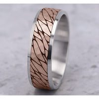 The Loch Men's Wedding Band in 14K White and Rose Gold - 7mm by Benchmark